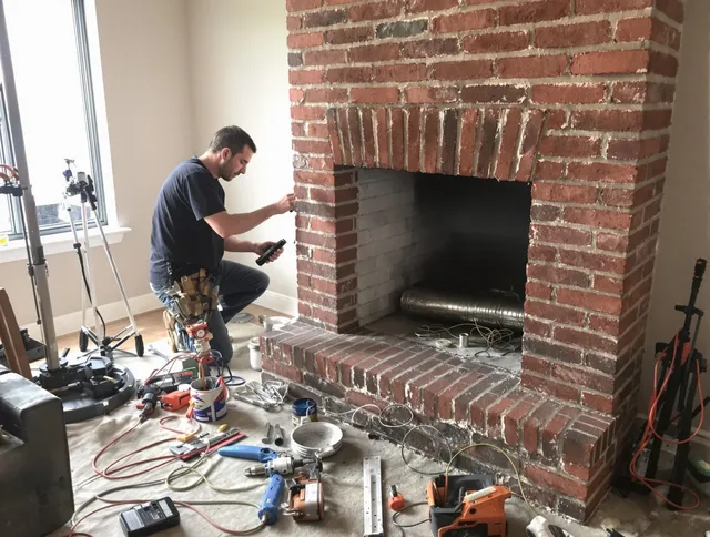 Glendale Chimney Sweep specialist finalizing chimney liner service in Glendale, CA