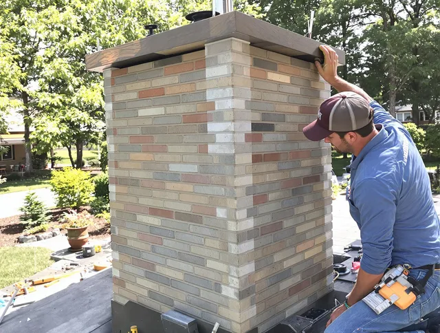 Glendale Chimney Sweep completing a modern chimney remodel in Glendale, CA