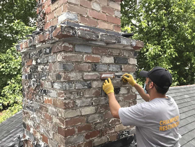 In-progress chimney restoration by Glendale Chimney Sweep in Glendale, CA