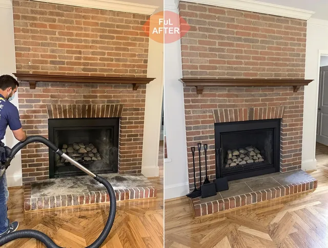 Glendale Chimney Sweep carefully sanitizing a fireplace in Glendale, CA