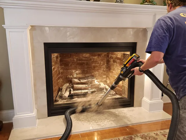 Fireplace cleaning performed by Glendale Chimney Sweep in Glendale, CA