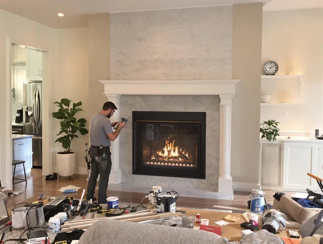 Newly installed fireplace by Glendale Chimney Sweep in Glendale, CA