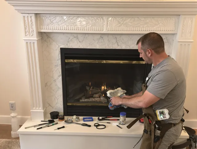 Glendale Chimney Sweep performing fireplace maintenance in Glendale, CA